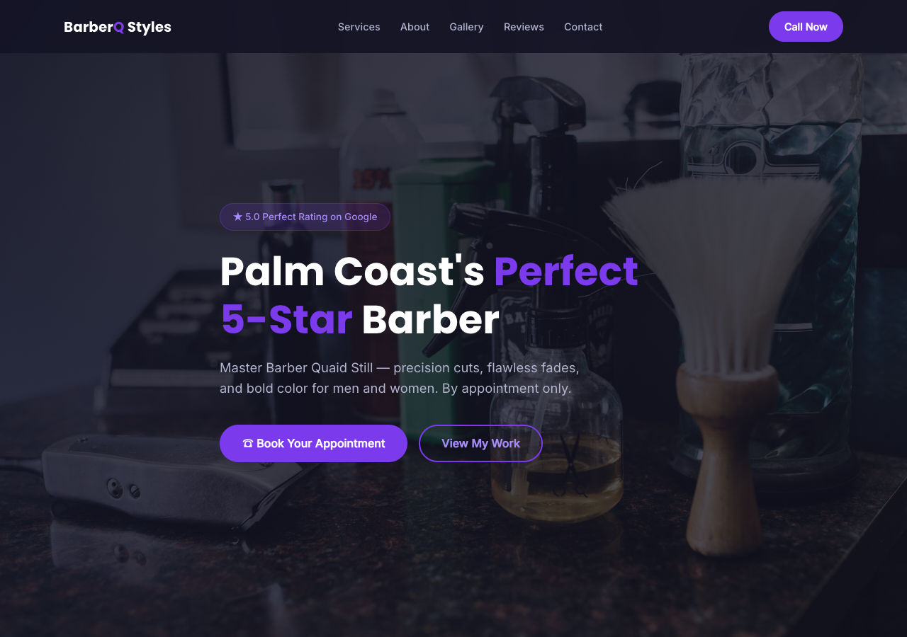 Barber Q Styles website