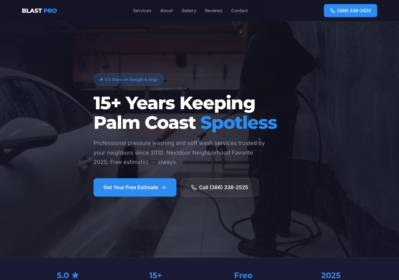 Blast Pro Pressure Washing website